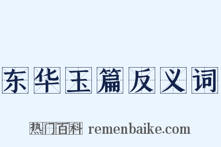 东华玉篇反义词是什么意思的图片
